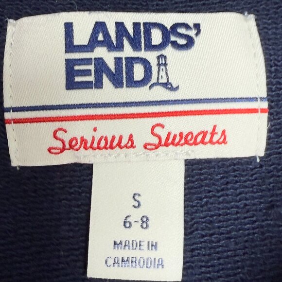 Women's‎ LANDS' END "Serious Sweats" Colorblock Pullover Sweatshirt- Size S - Picture 7 of 10